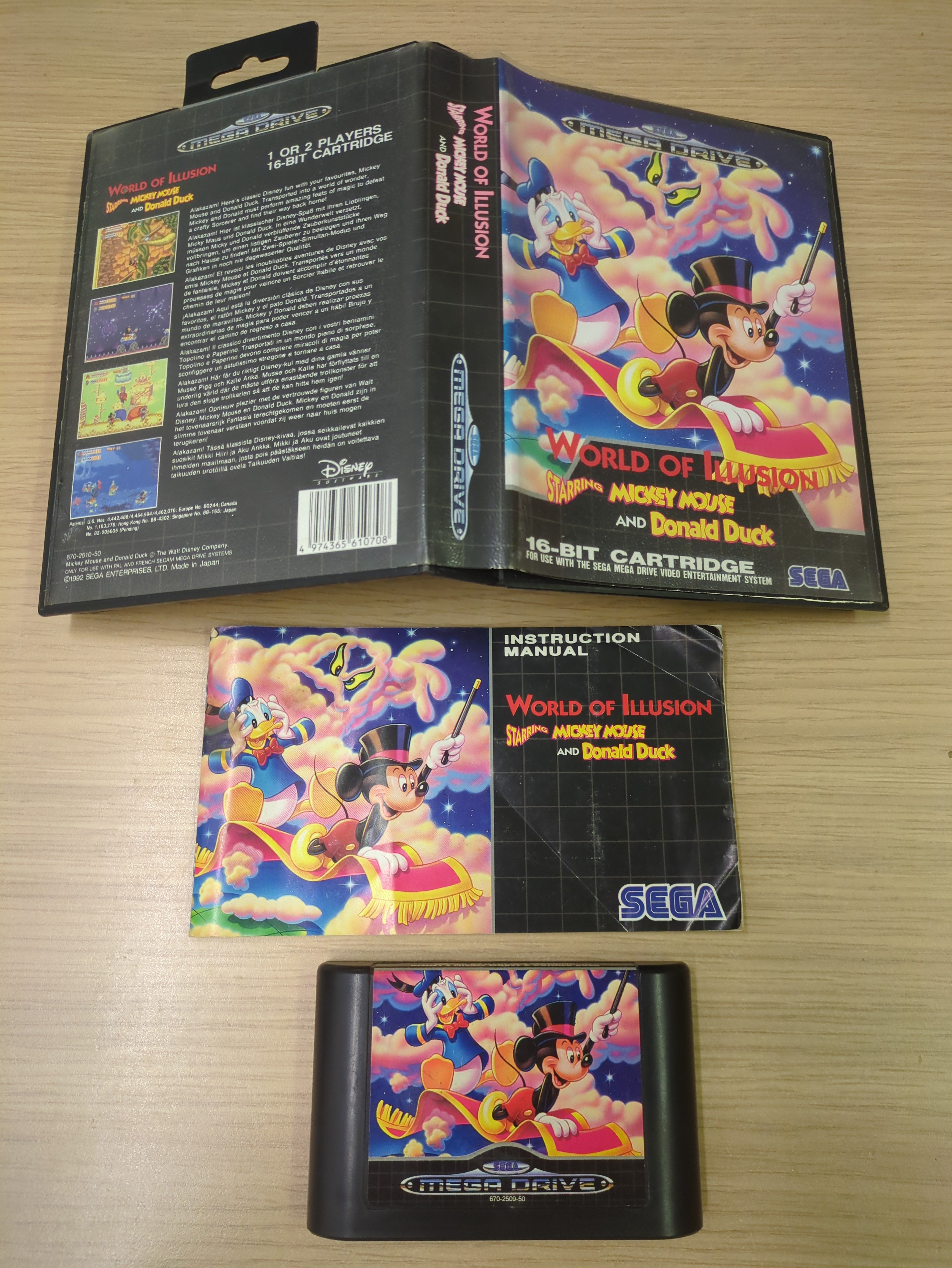 World of Illusion starring Mickey Mouse and Donald Duck (Disney's) Sega Mega Drive game World of Illusion starring Mickey Mouse and Donald Duck (Disney's) Sega Mega Drive game